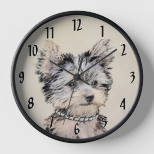 Horloge Peinture de Yorkshire Terrier - art original