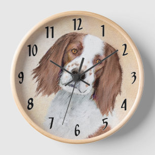 Horloge Peinture en Setter rouge et blanc irlandais - Art