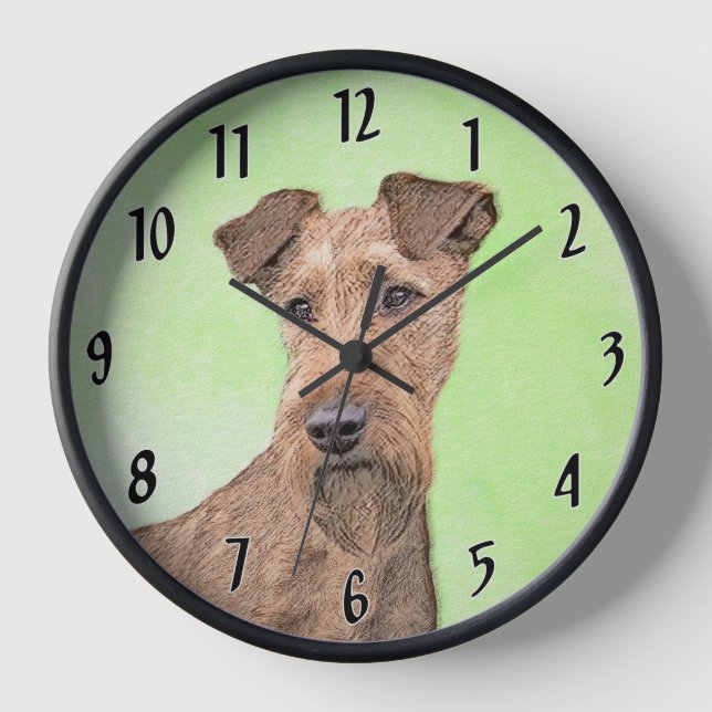 Horloge Peinture irlandaise Terrier - Cute Original Chien  (Recto)
