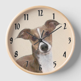 Horloge Peinture italienne Greyhound - Cute Original Chien