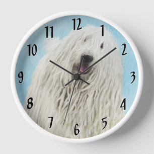 Horloge Peinture Komondor - Cute Original Chien Art