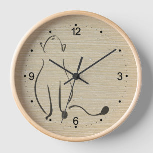 Horloge Peinture originale Chat Année de naissance WC Viet