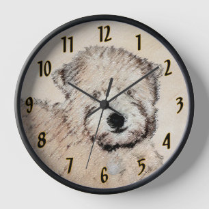 Horloge Peinture originale de Terrier Irlandais à poil dou