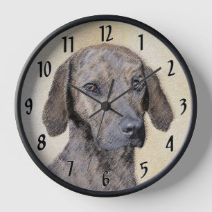 Horloge Peinture Plott - Joli Art Original de Chien