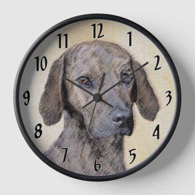 Horloge Peinture Plott - Joli Art Original de Chien (Recto)