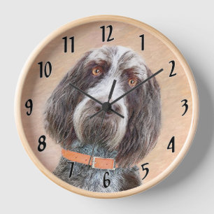 Horloge Peinture Spinone Italiano - Belle Art Original Chi