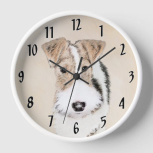 Horloge Peinture Terrier de Renard de fil - Cute Original
