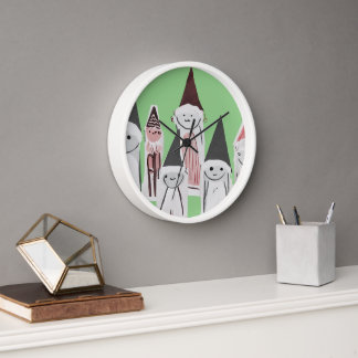 Horloge Personnages de Noël mignons dessinés à la main