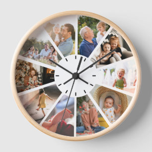 Horloge Personnalisé 10 Photo Famille Enfants grand-parent