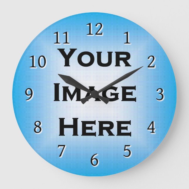 Horloge Personnalisée Avec Des Numéros Noirs Mince (Recto)