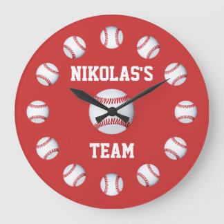 Horloge personnalisée de baseball Nom personnalisé