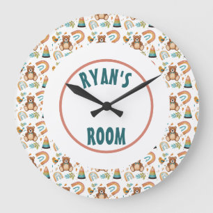 Horloge personnalisée de l'ours de Boho