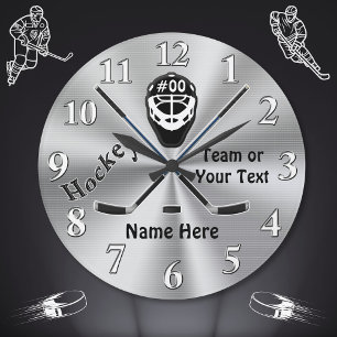 Horloge personnalisée d'hockey, grands cadeaux