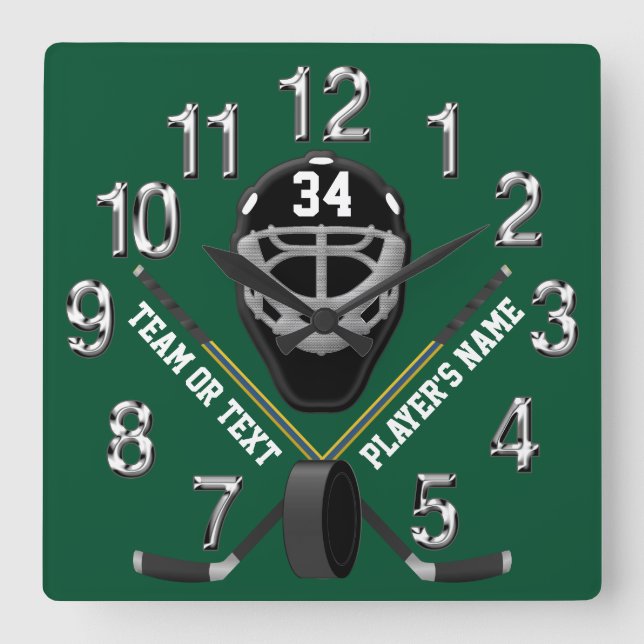 Horloge personnalisée d'hockey, vos COULEURS et (Recto)