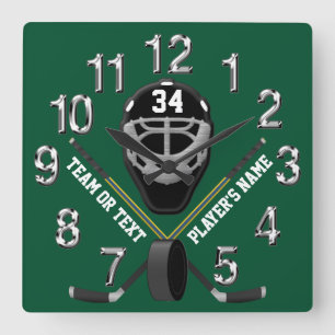 Horloge personnalisée d'hockey, vos COULEURS et