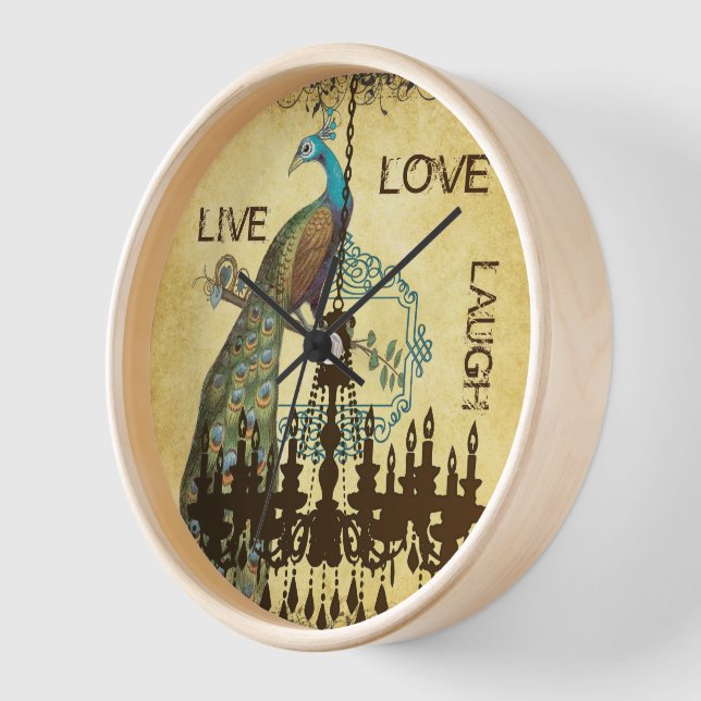 Horloge personnalisée du lustre Peacock (Angle)