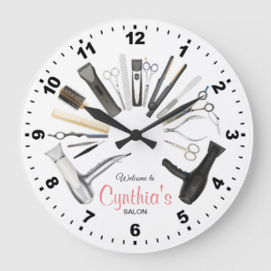 Horloge personnalisée du salon de coiffure