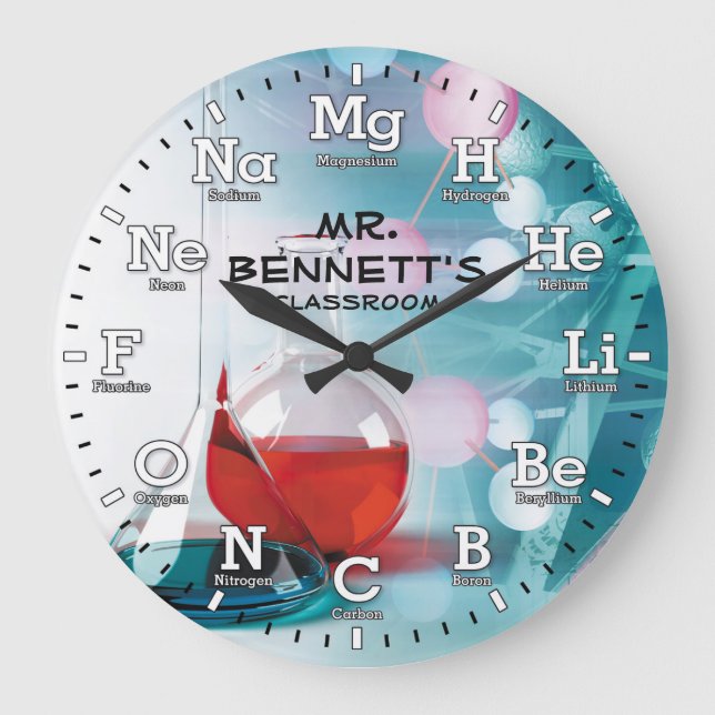 Horloge personnalisée en chimie (Recto)