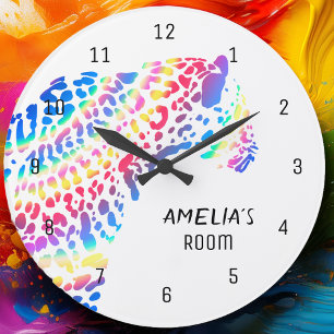 Horloge Personnalisée Jaguar Arc-en-Ciel
