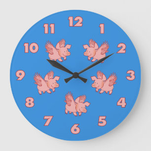Horloge personnalisée Pigs Fly