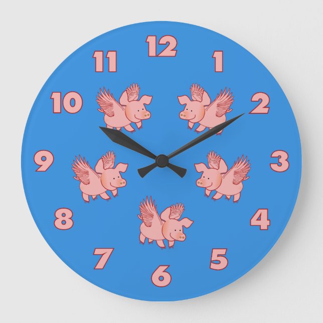 Horloge personnalisée Pigs Fly (Recto)