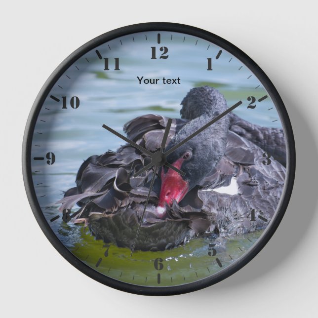 Horloge Personnaliser le repos des cygnes noirs (Recto)