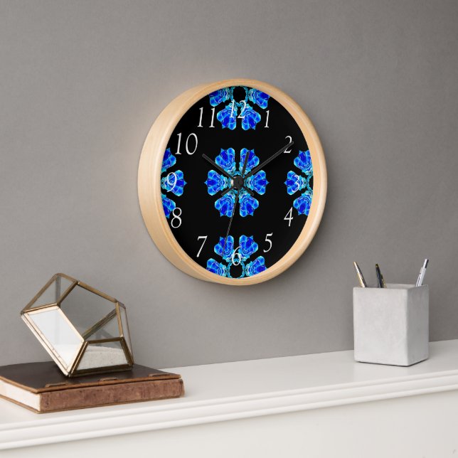 Horloge Pétales bleues (Bureau)