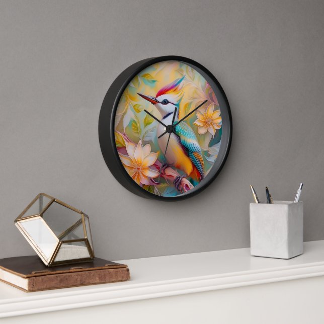Horloge Petit arc-en-ciel Pic Imaginaire Oiseau (Bureau)