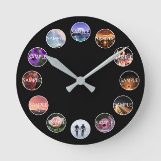 Horloge photo blanche personnalisée encadrée 12