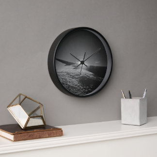 Horloge photo d'avion en N&B