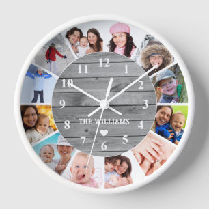 Horloge photo de famille personnalisée Customisée