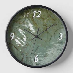 Horloge Photo de nature de dalle rocheuse recouverte d'eau