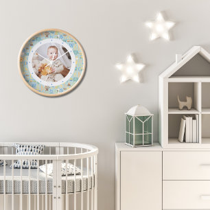 Horloge Photo personnalisée Garçon moderne bébé Nursery pe