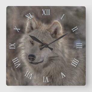 Horloge photo Silver Wolf & Snow