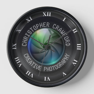 Horloge Photographe Professionnel Photographe Et Lentille 