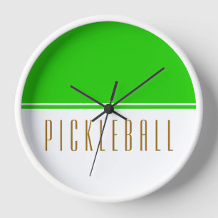 Horloge PICKLEBALL Sporty Lime Vert Blanc Couleur Bloc