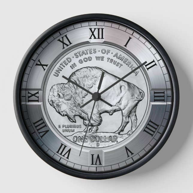 Horloge Pièce commémorative en argent du bison américain (Recto)