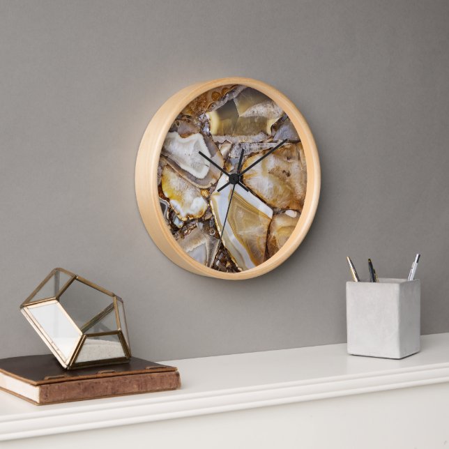 Horloge Pierres de géode polies (Bureau)