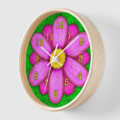 Horloge Pink Daisy Flower on Green Beautiful (Angle)