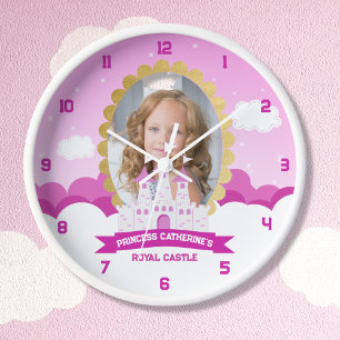 Horloge Pink Royal Princess Castle Girl Anniversaire