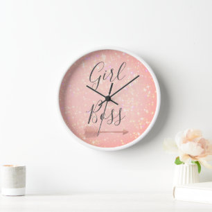 Horloge "Pink Shimmery Girl Boss