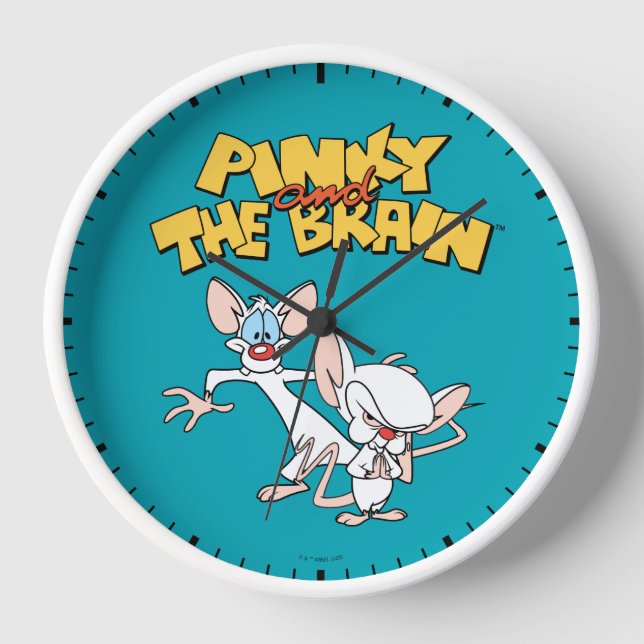 Horloge Pinky et le cerveau | Afficher le logo (Recto)