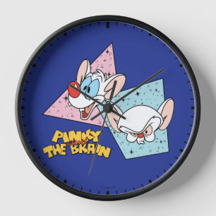 Horloge Pinky et le cerveau   Graphiques de caractères rét