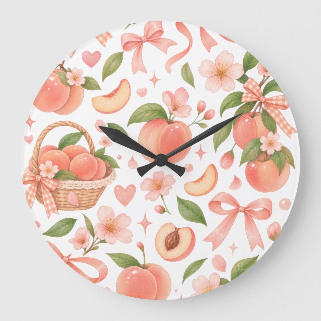 Horloge Pique-Nique Fleur de Pêcher 🍑 (Recto)