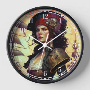 Horloge Pirate Woman Imaginaire Art