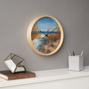 Horloge Plage Belle Dunes De Sable Peinture
