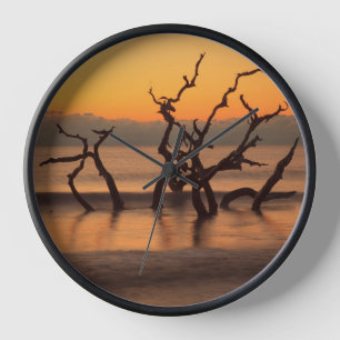 Horloge Plage de Driftwood à Sunrise Jekyll Island Georgia