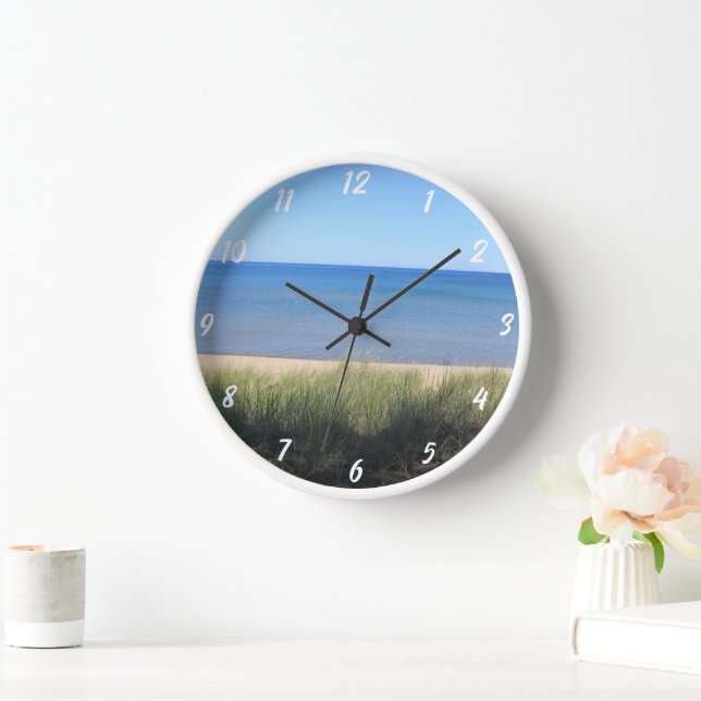 Horloge Plage Ocean Water Sky Blue Green Shore Cool Pittor (Maison)