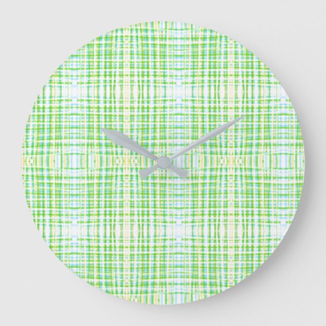 Horloge Plaid Bleu Et Vert Élégante (Recto)