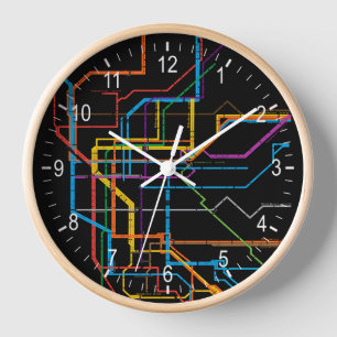 Horloge Plan du métro de la ville